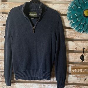 Eddie Bauer Men's Navy Zip-Up Sweater Size Medium